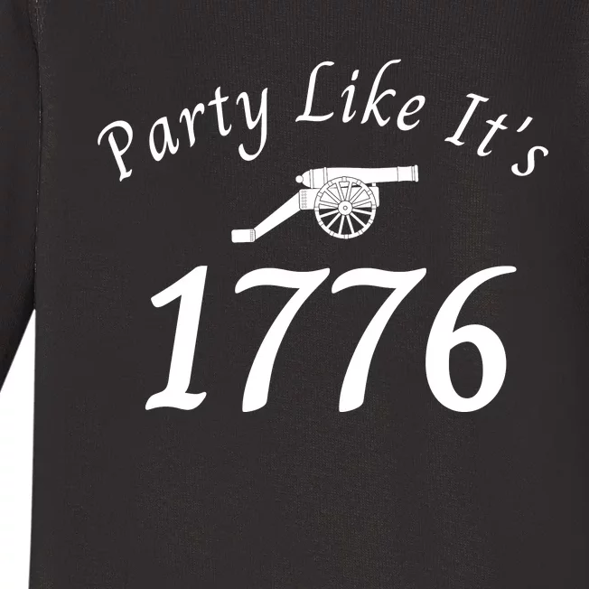 Party Like It’s 1776, American, Liberty, 4th Of July US Flag Baby Long Sleeve Bodysuit