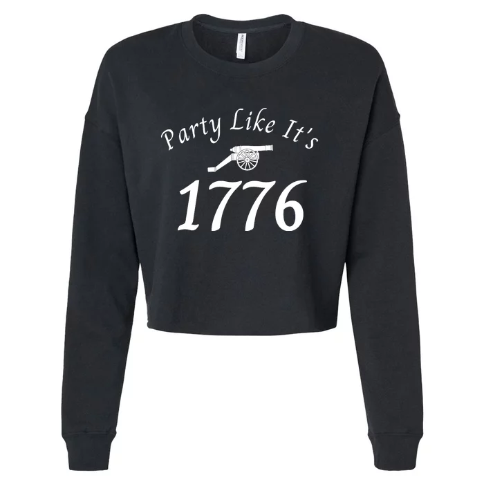 Party Like It’s 1776, American, Liberty, 4th Of July US Flag Cropped Pullover Crew