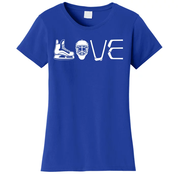 Peace Love Ice Hockey Game Day Ice Hockey Player Christmas Gift Women's T-Shirt