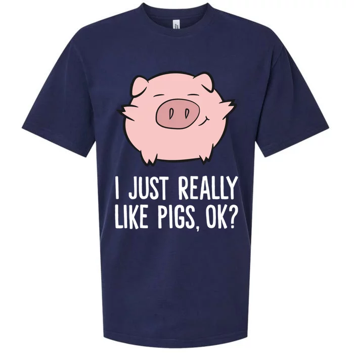 Pigs Lover I Just Really Like Pigs Ok? Cute Pigs Gift Sueded Cloud Jersey T-Shirt