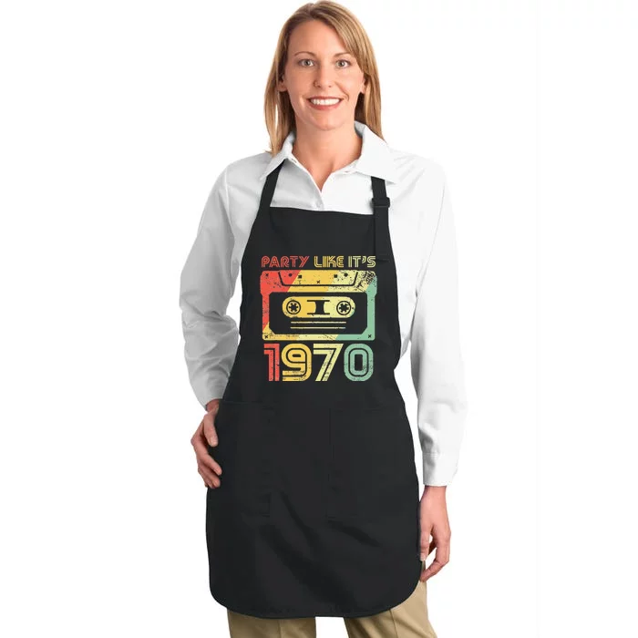 Party Like Its 1970 Retro 70s Party Outfit Costume Full-Length Apron With Pocket