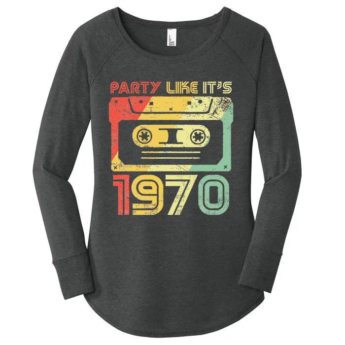 Party Like Its 1970 Retro 70s Party Outfit Costume Women's Perfect Tri Tunic Long Sleeve Shirt