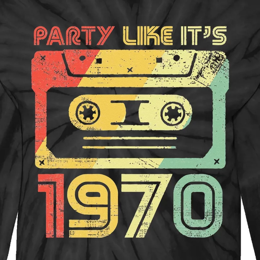 Party Like Its 1970 Retro 70s Party Outfit Costume Tie-Dye Long Sleeve Shirt