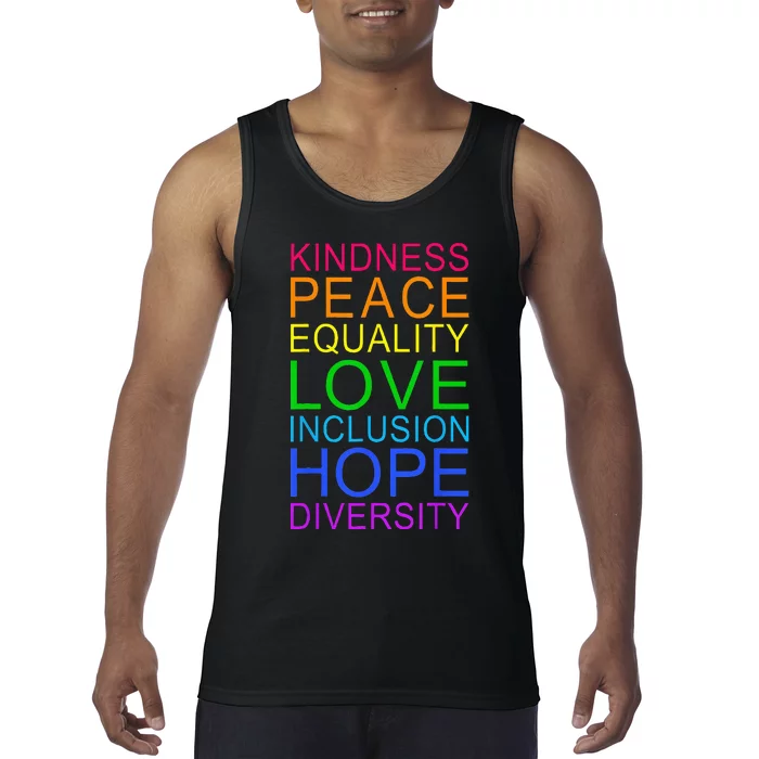 Peace Love Inclusion Equality Diversity Human Rights LGBTQ Tank Top