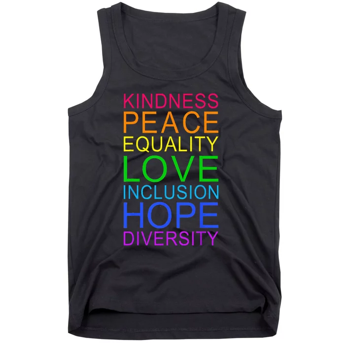 Peace Love Inclusion Equality Diversity Human Rights LGBTQ Tank Top