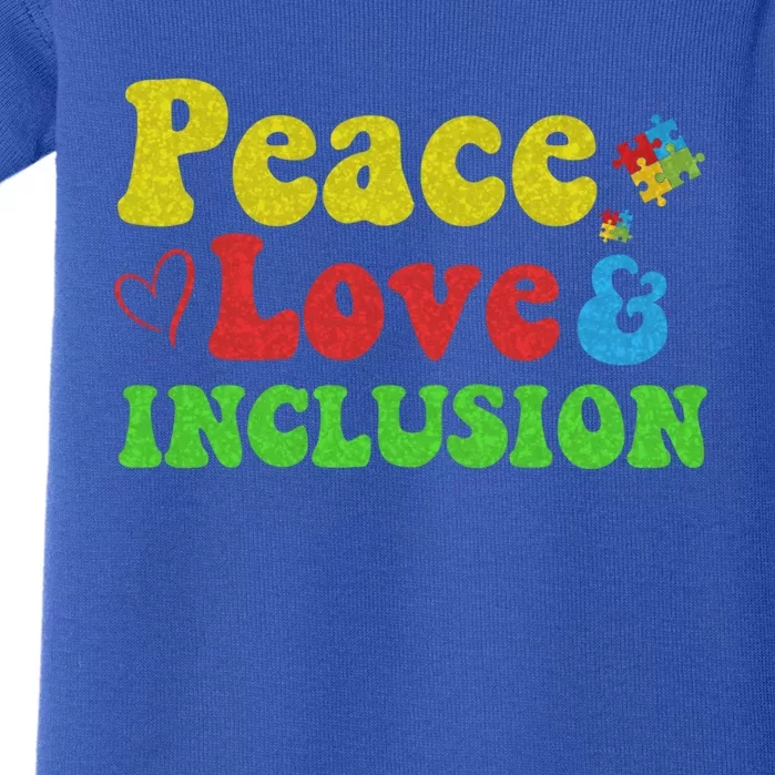 Peace Love Inclusion Sped Squad Special Ed Teacher Gift Baby Bodysuit