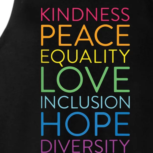 Peace Love Inclusion Equality Diversity Human Rights Ladies Tri-Blend Wicking Tank