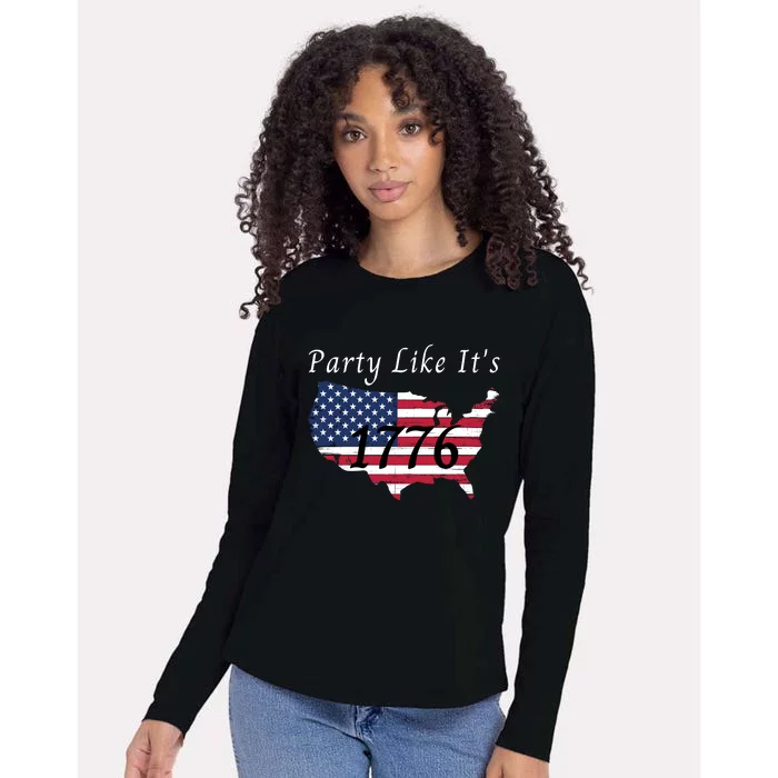 Party Like It’s 1776, American, 4th Of July US Flag, Liberty, Freedom Womens Cotton Relaxed Long Sleeve T-Shirt