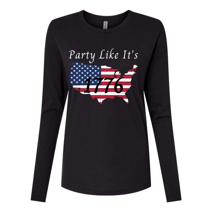 Party Like It’s 1776, American, 4th Of July US Flag, Liberty, Freedom Womens Cotton Relaxed Long Sleeve T-Shirt