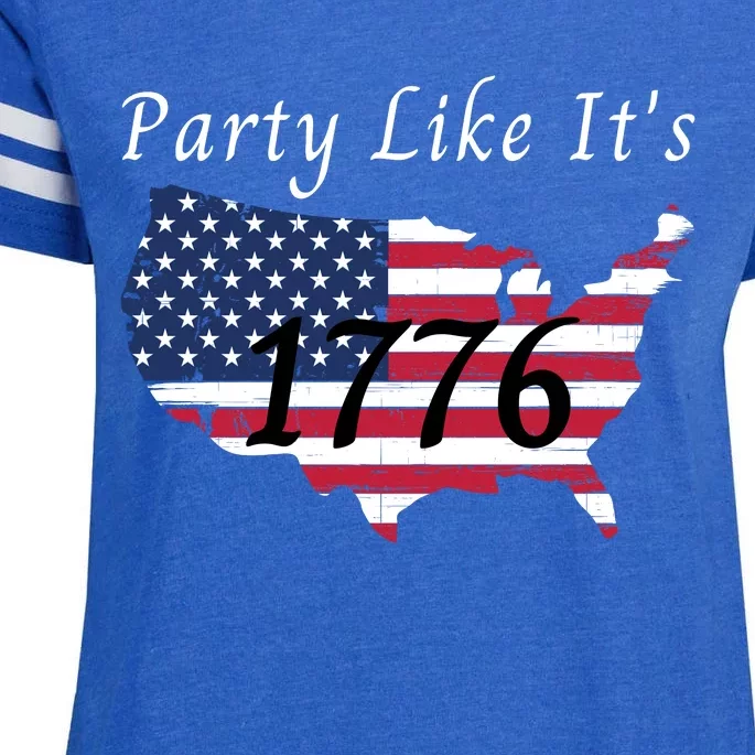 Party Like It’s 1776, American, 4th Of July US Flag, Liberty, Freedom Enza Ladies Jersey Football T-Shirt