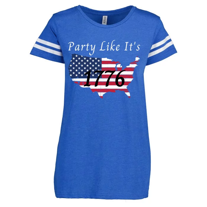 Party Like It’s 1776, American, 4th Of July US Flag, Liberty, Freedom Enza Ladies Jersey Football T-Shirt