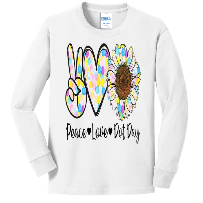 Peace Love International Dot Day Happy Dot Day Colorful Kids Long Sleeve Shirt