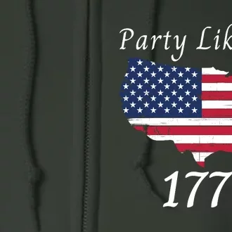 Party Like It’s 1776, American, US Flag, 4th Of July, Liberty, Freedom Full Zip Hoodie