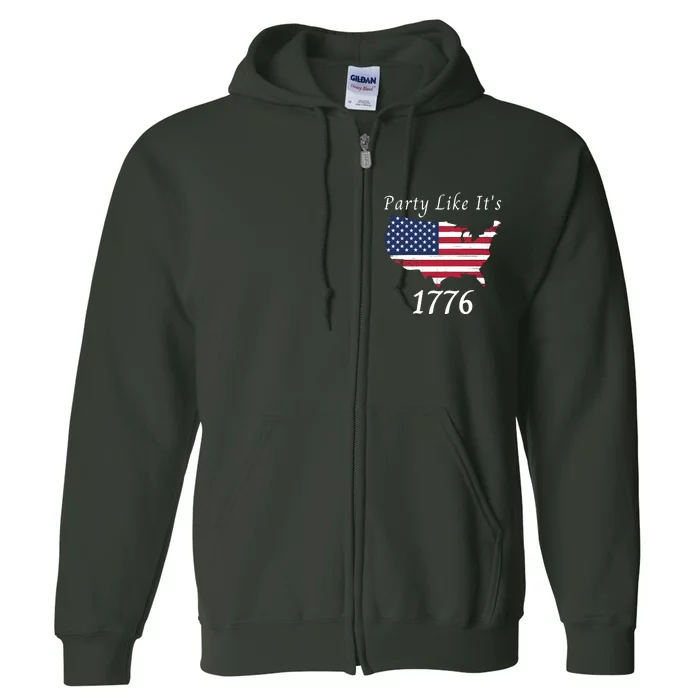 Party Like It’s 1776, American, US Flag, 4th Of July, Liberty, Freedom Full Zip Hoodie