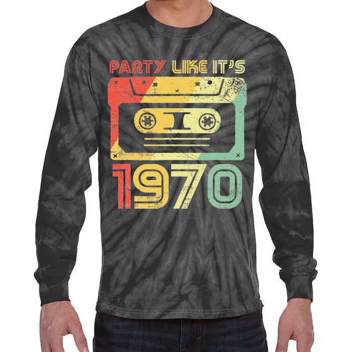 Party Like Its 1970 Retro 70s Party Outfit Costume Tie-Dye Long Sleeve Shirt