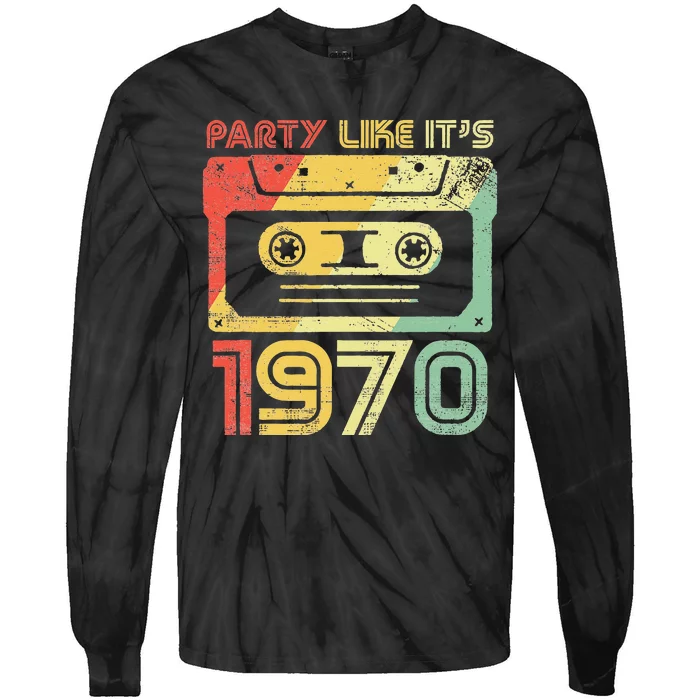 Party Like Its 1970 Retro 70s Party Outfit Costume Tie-Dye Long Sleeve Shirt