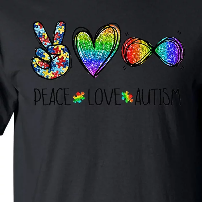 Peace Love Infinity Symbol Cute Autism Awareness Tall T-Shirt