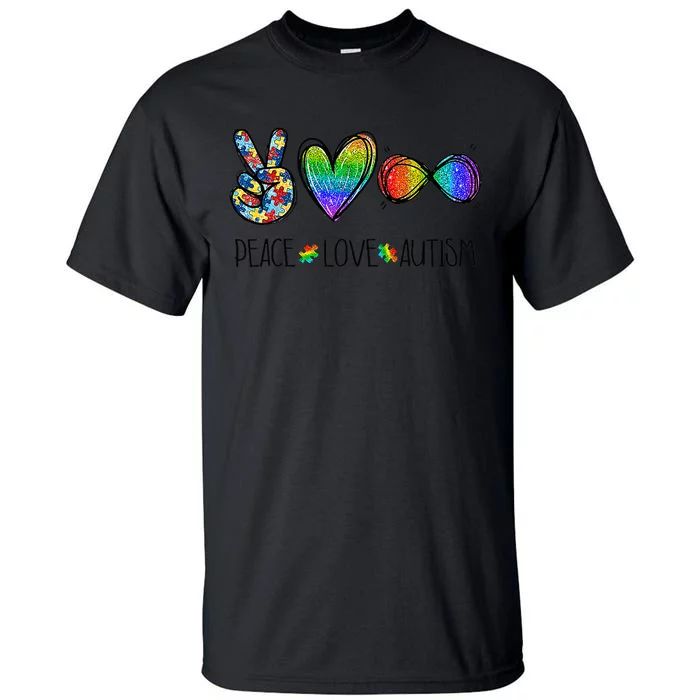 Peace Love Infinity Symbol Cute Autism Awareness Tall T-Shirt