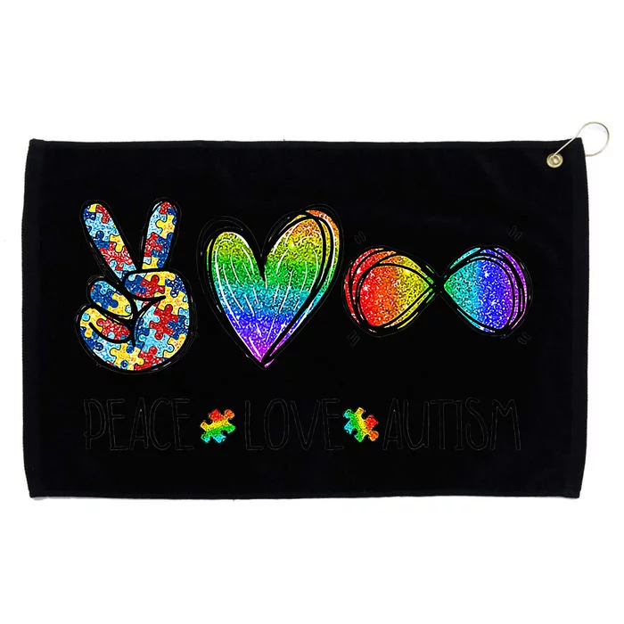 Peace Love Infinity Symbol Cute Autism Awareness Grommeted Golf Towel