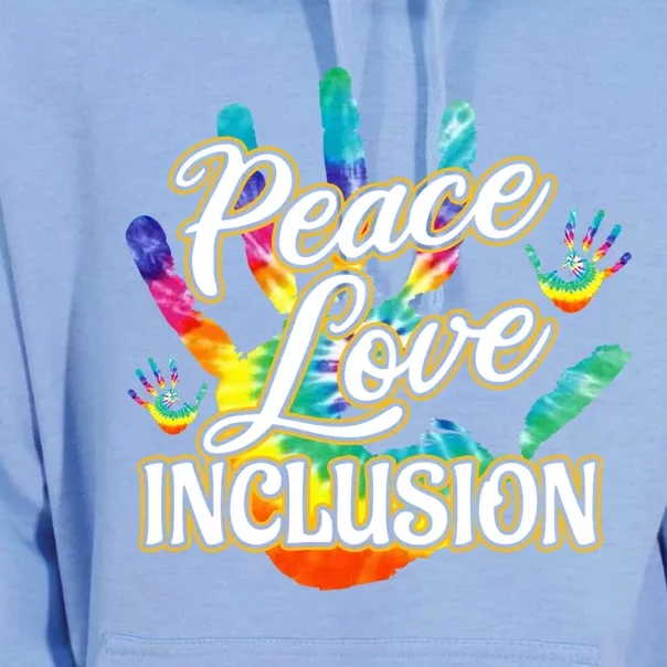 Peace Love Inclusion Sped Squad Special Ed Teacher Cute Gift Unisex Surf Hoodie