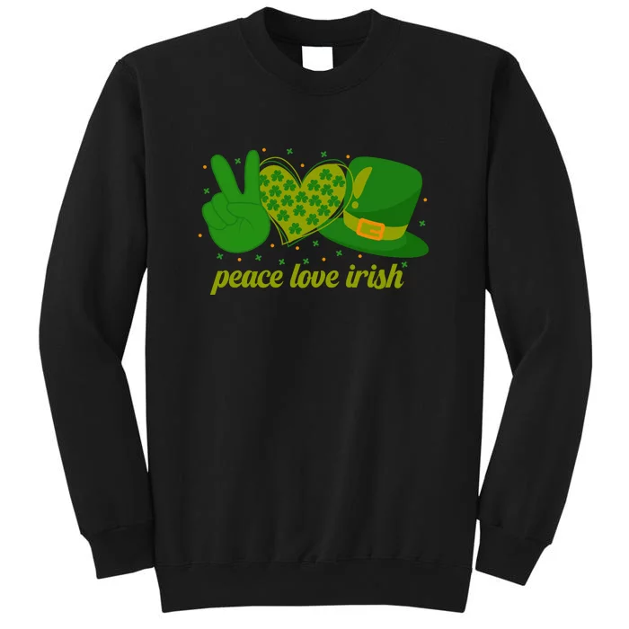 Peace Love Irish Retro Shamrock Saint Patrick Day Sweatshirt