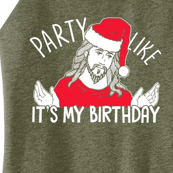 Party Like ItS My Birthday Jesus Christmas Pajama Cute Gift Women’s Perfect Tri Rocker Tank