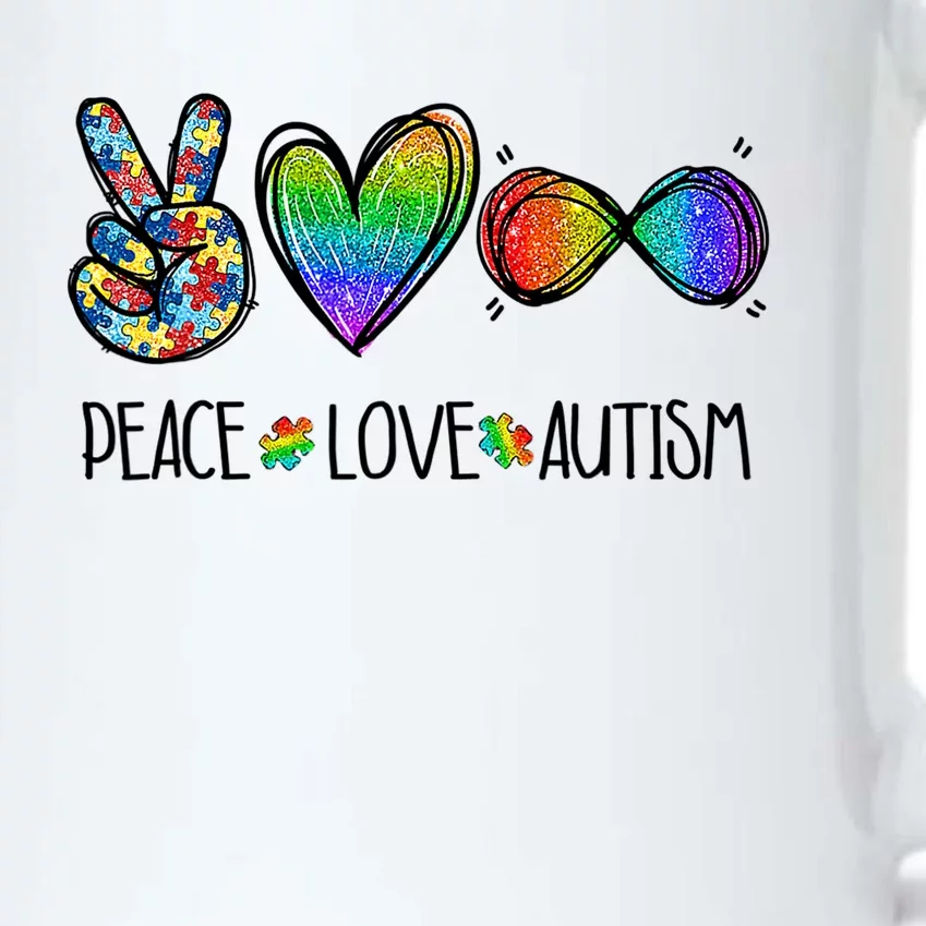 Peace Love Infinity Symbol Cute Autism puzzle Black Color Changing Mug