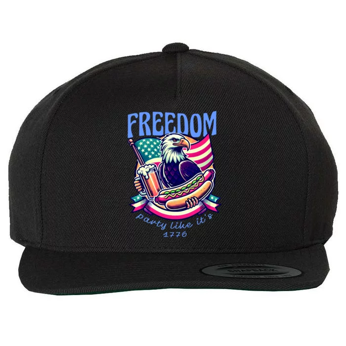 Party Like Its 1776 Patriotic Eagle Wool Snapback Cap