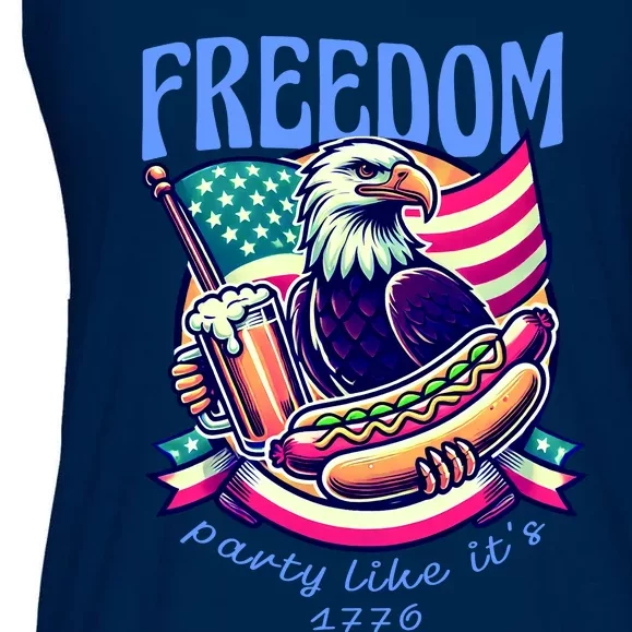 Party Like Its 1776 Patriotic Eagle Ladies Essential Flowy Tank