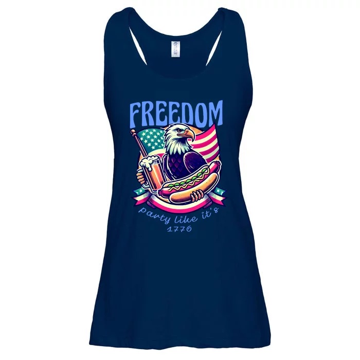 Party Like Its 1776 Patriotic Eagle Ladies Essential Flowy Tank