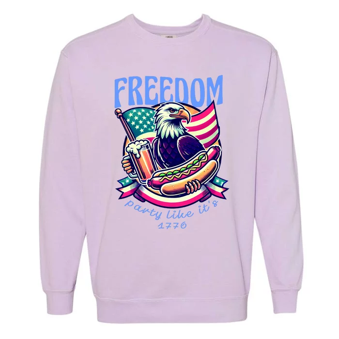 Party Like Its 1776 Patriotic Eagle Garment-Dyed Sweatshirt