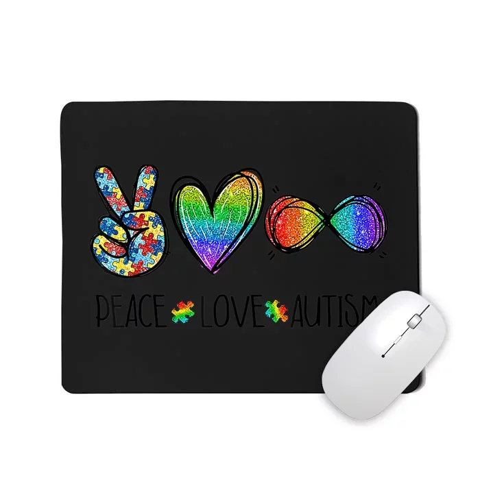 Peace Love Infinity Symbol Cute Autism Awareness Gifts Mousepad