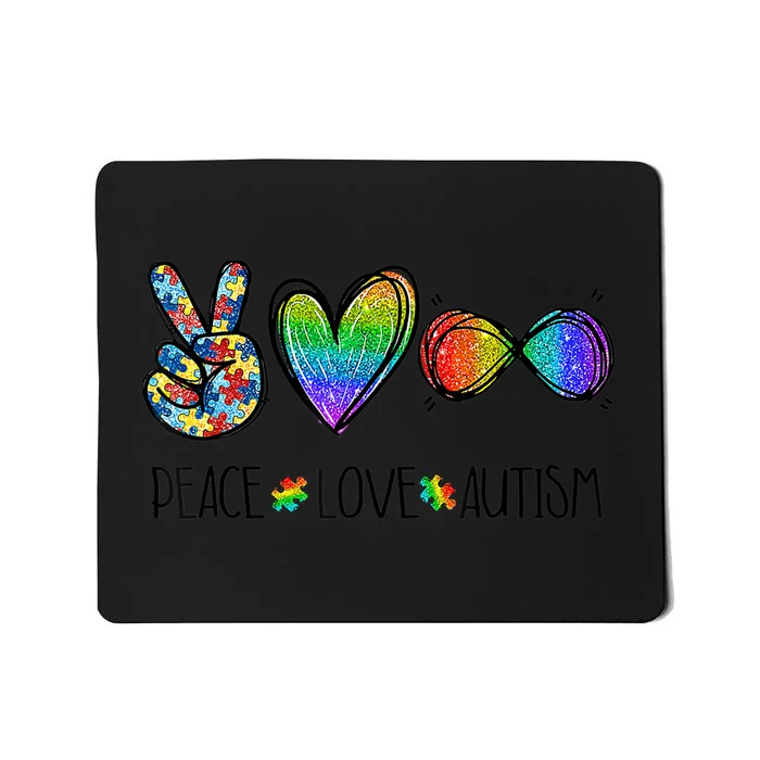 Peace Love Infinity Symbol Cute Autism Awareness Gifts Mousepad