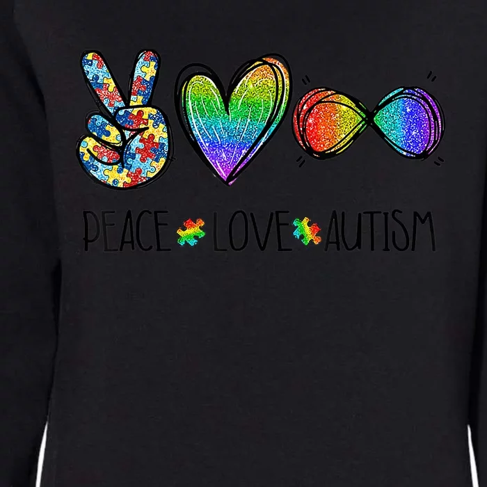 Peace Love Infinity Symbol Cute Autism Awareness Gifts Womens California Wash Sweatshirt