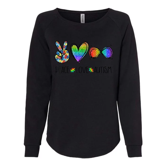 Peace Love Infinity Symbol Cute Autism Awareness Gifts Womens California Wash Sweatshirt