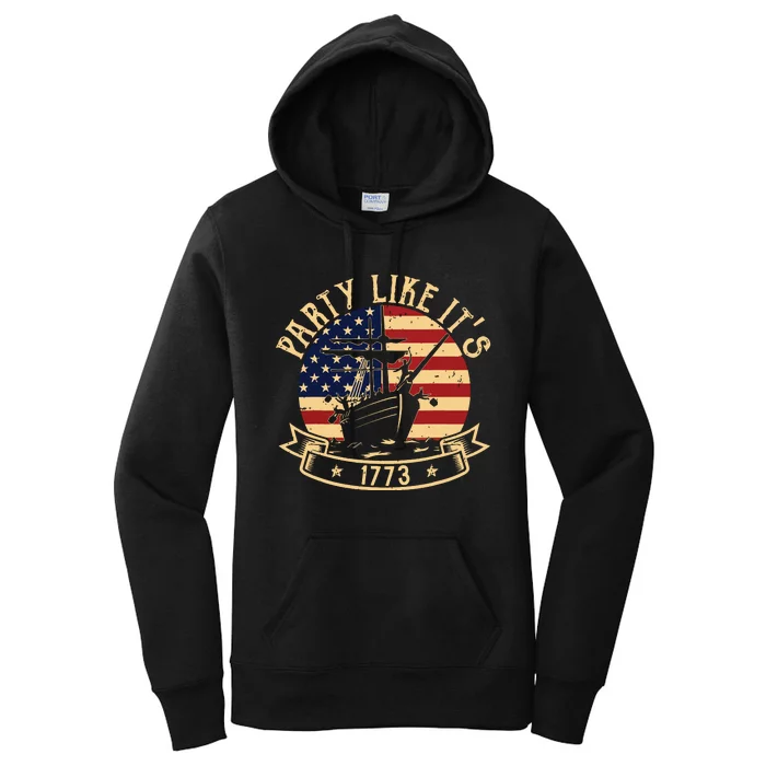 Party Like Its 1773 Funny Us History Boston Vintage Women's Pullover Hoodie