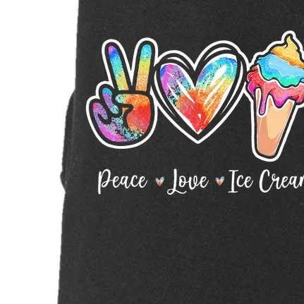 Peace Love Ice Cream Cute For Teens Women Doggie 3-End Fleece Hoodie