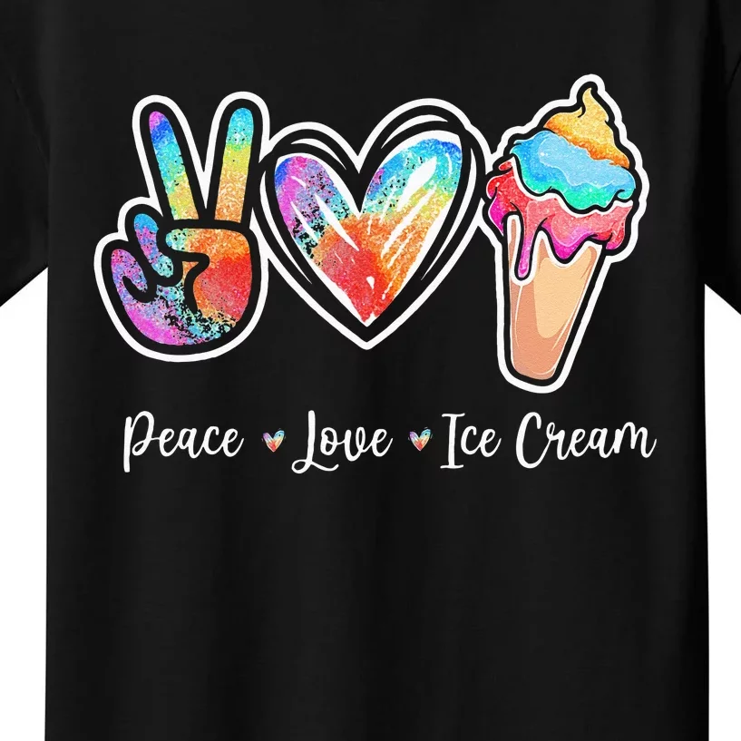 Peace Love Ice Cream Cute For Teens Women Kids T-Shirt