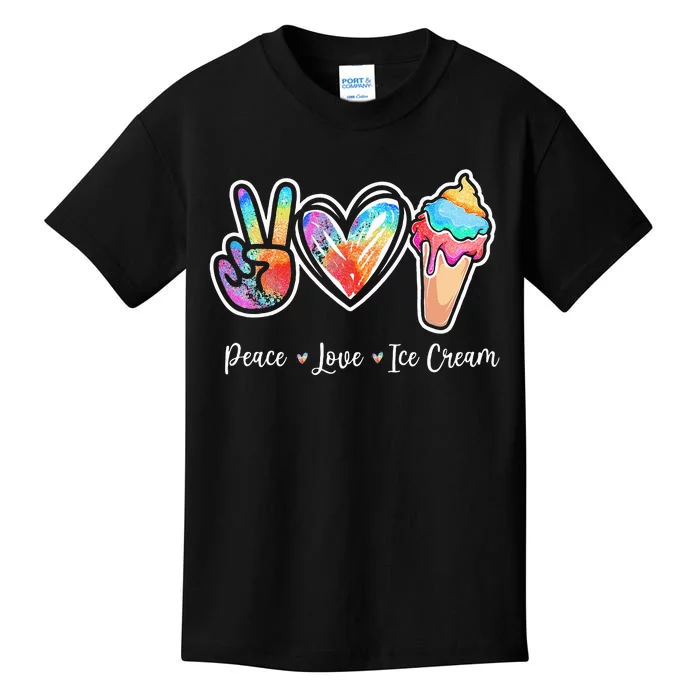 Peace Love Ice Cream Cute For Teens Women Kids T-Shirt