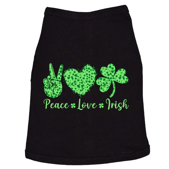 Peace Love Irish Patricks Day Funny Gift Doggie Tank