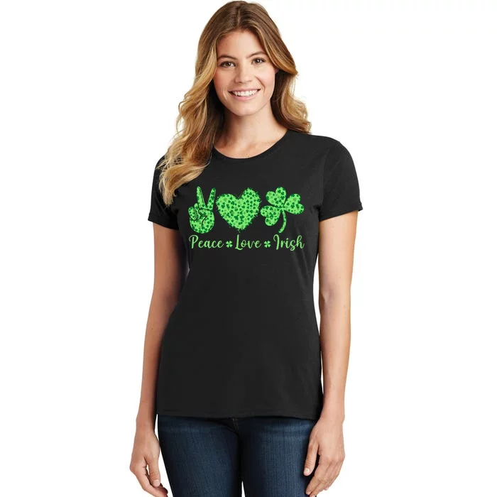 Peace Love Irish Patricks Day Funny Gift Women's T-Shirt