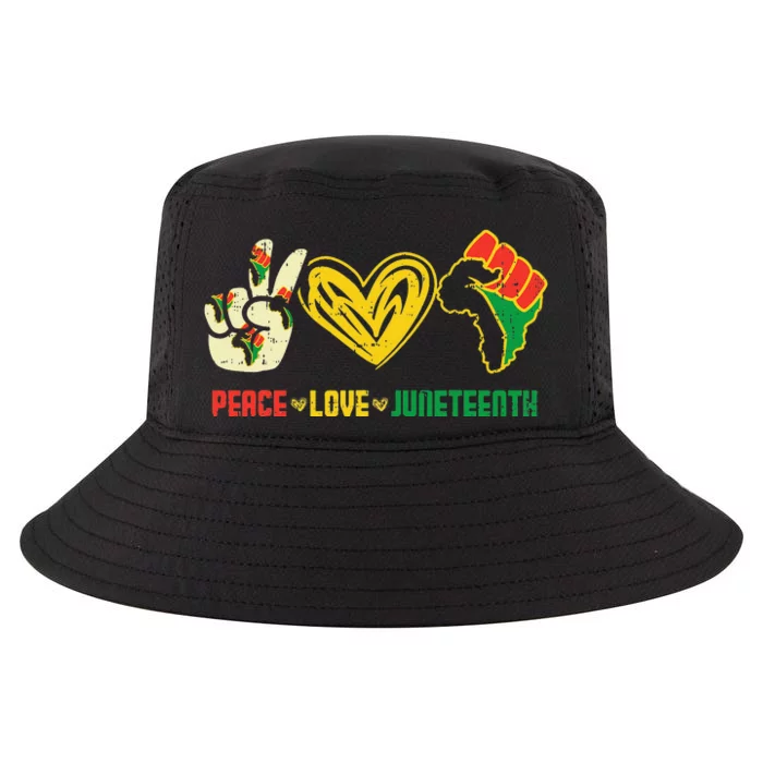 Peace Love Juneteenth Flag June 19th African Black Cool Comfort Performance Bucket Hat