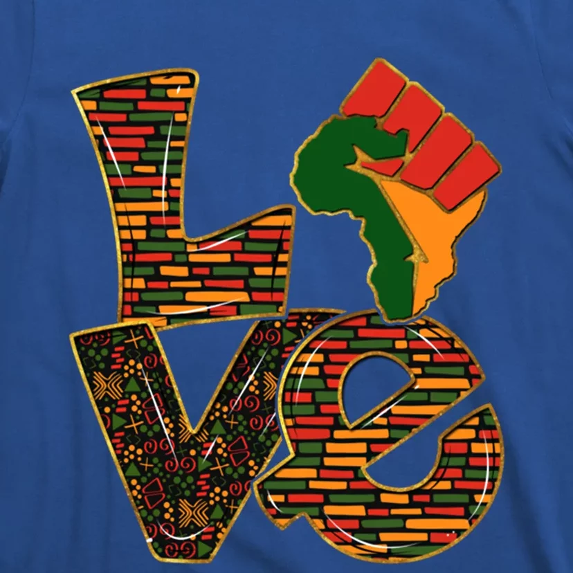 Peace Love Juneteenth 1865 Black Fist Map Of Africa Freedom Great Gift T-Shirt