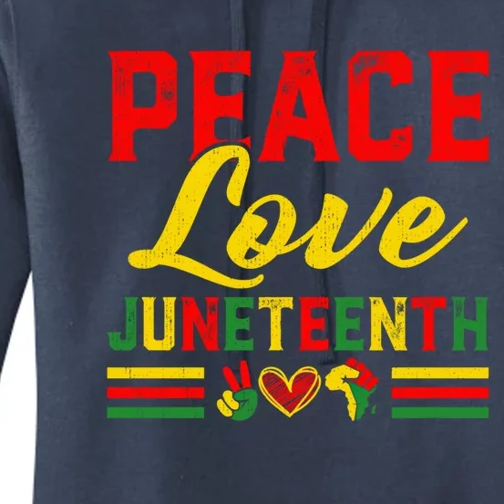 Peace Love Juneteenth Proud Black History Blm Freegiftish Gift Women's Pullover Hoodie