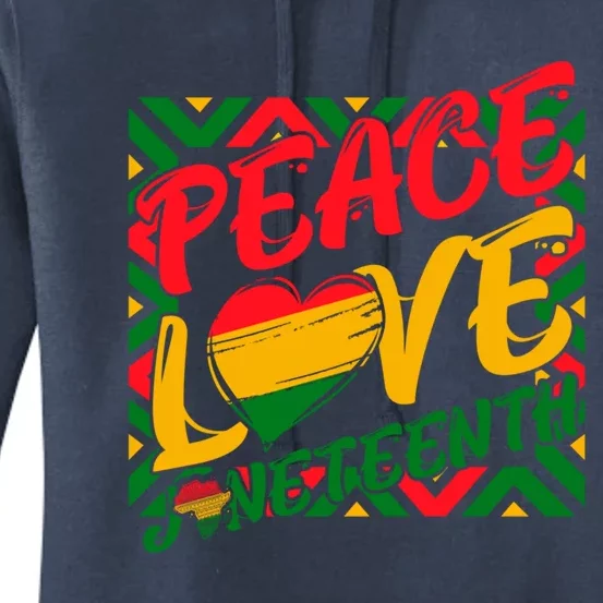 Peace Love Juneteenth African Black Juneteenth Cool Gift Women's Pullover Hoodie