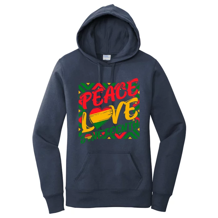 Peace Love Juneteenth African Black Juneteenth Cool Gift Women's Pullover Hoodie