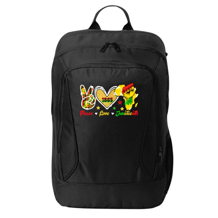 Peace Love Juneteenth Raised Fist 1865 Black History Month Gift City Backpack