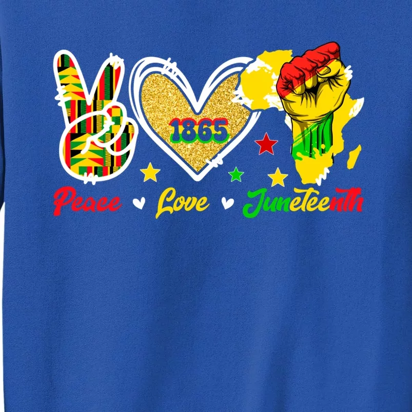 Peace Love Juneteenth Raised Fist 1865 Black History Month Gift Sweatshirt