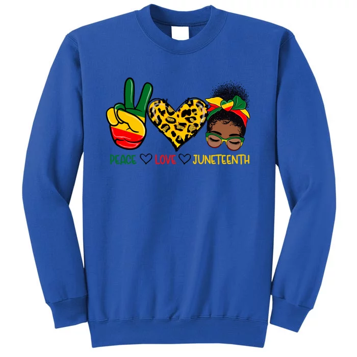 Peace Love Juneteenth Black History Black Messy Bun Gift Sweatshirt