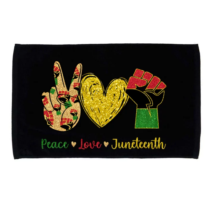 Peace Love Juneteenth Black History Month Gift Microfiber Hand Towel